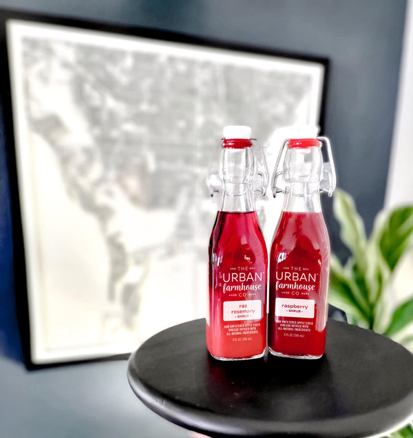 RAZZY Collection – Organic Raspberry Shrubs with Fresh Herbs & Fruit